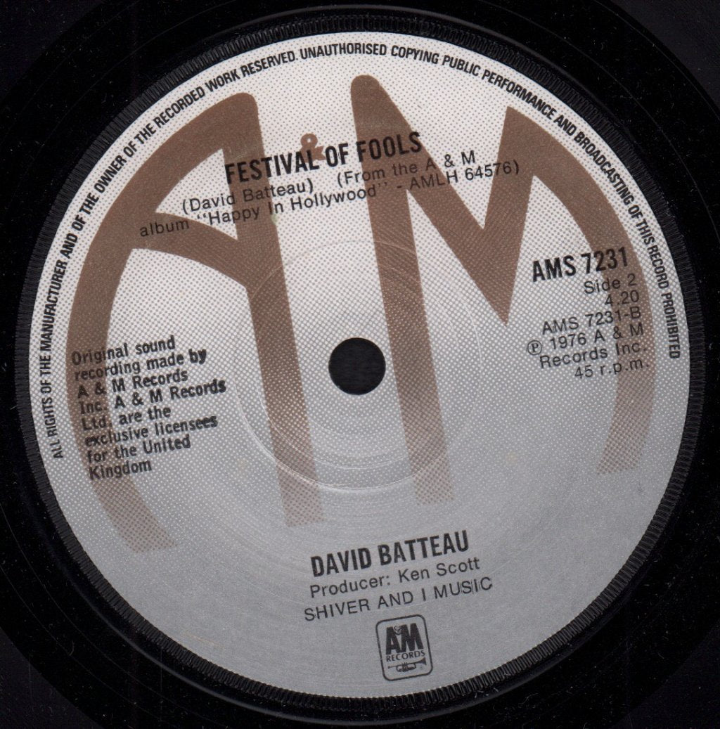 David Batteau - Walk In Love - 7 Inch
