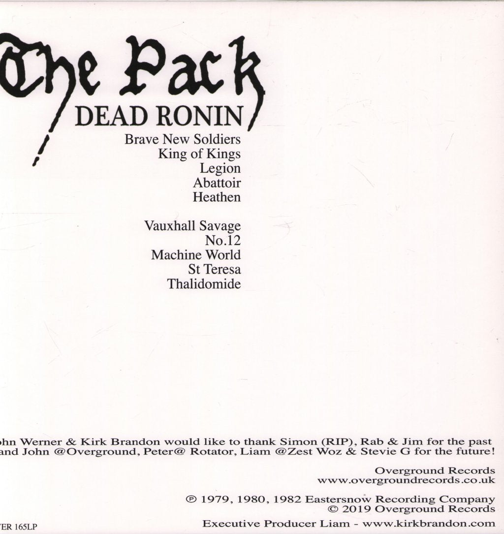 Pack (Pre Theatre Of Hate Group) - Dead Ronin - Lp