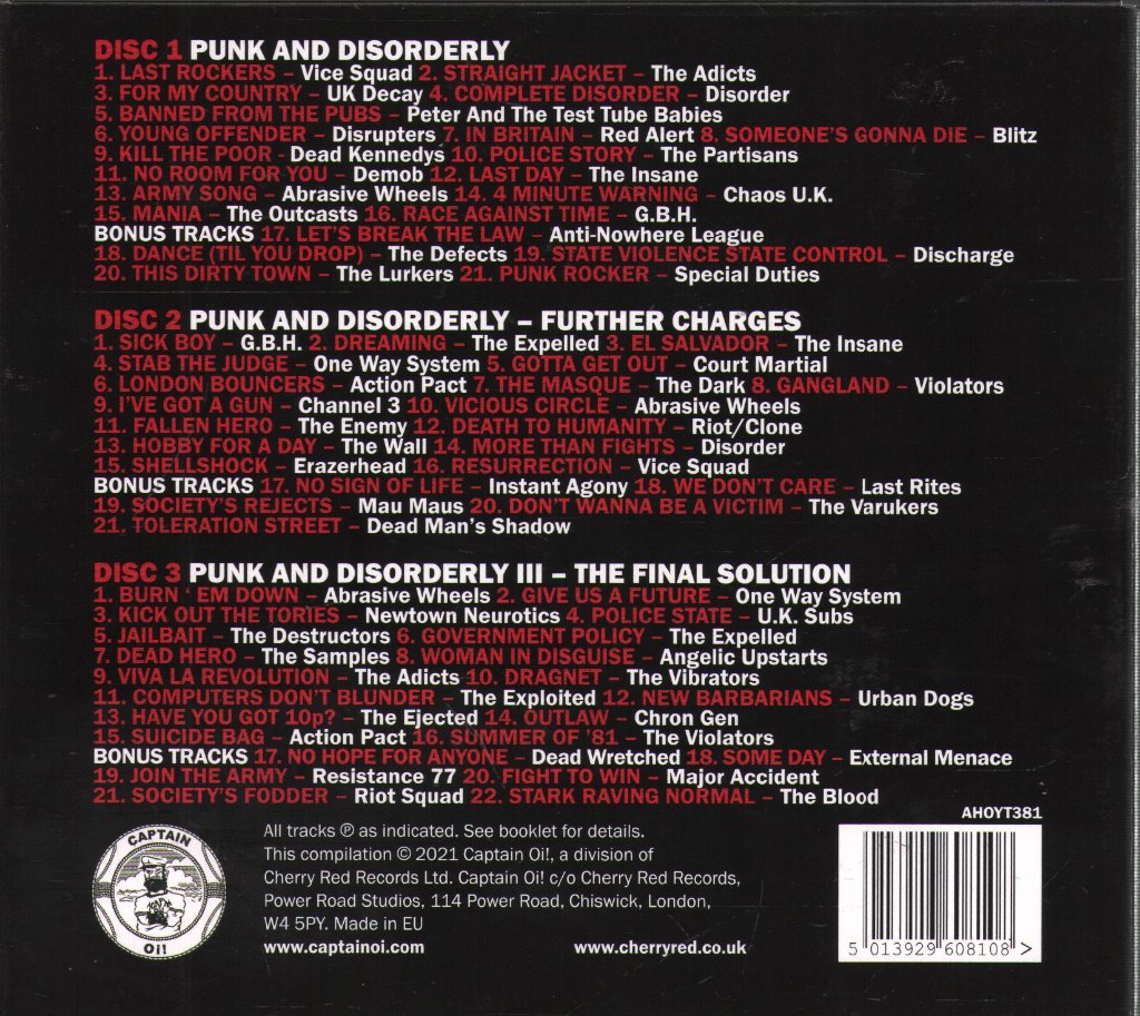 Various Artists - Punk And Disorderly The Albums - Cd Set
