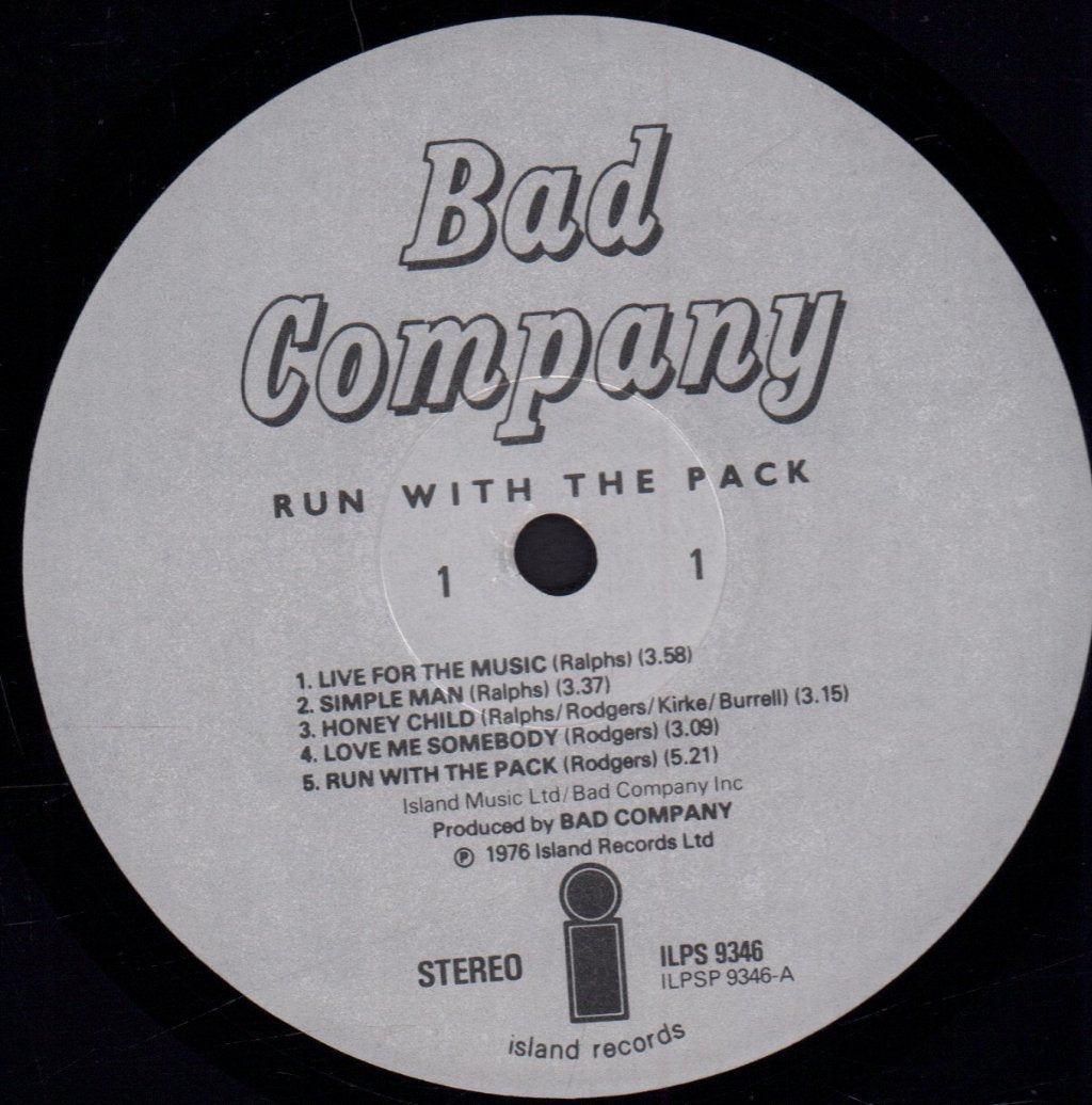 Bad Company - Run With The Pack - Lp
