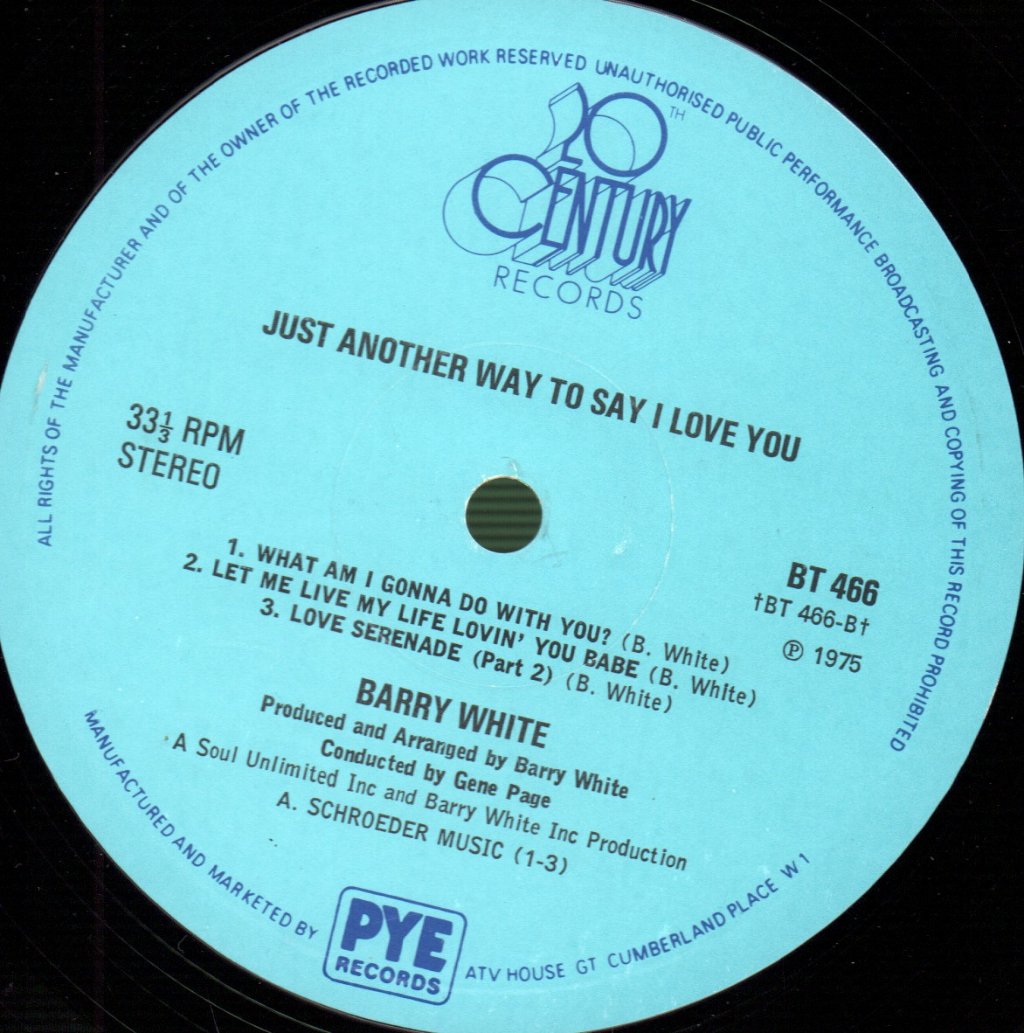 Barry White - Just Another Way To Say I Love You - Lp