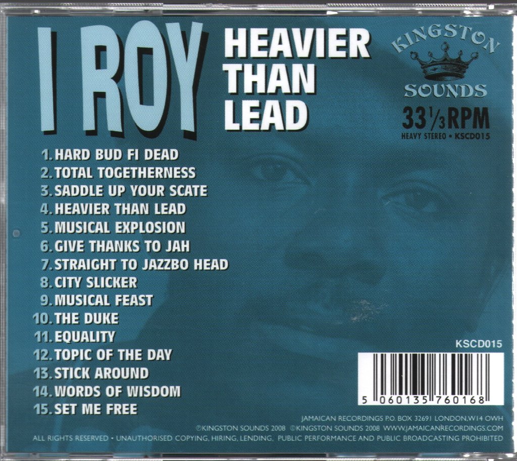 I-Roy - Heavier Than Lead - Cd