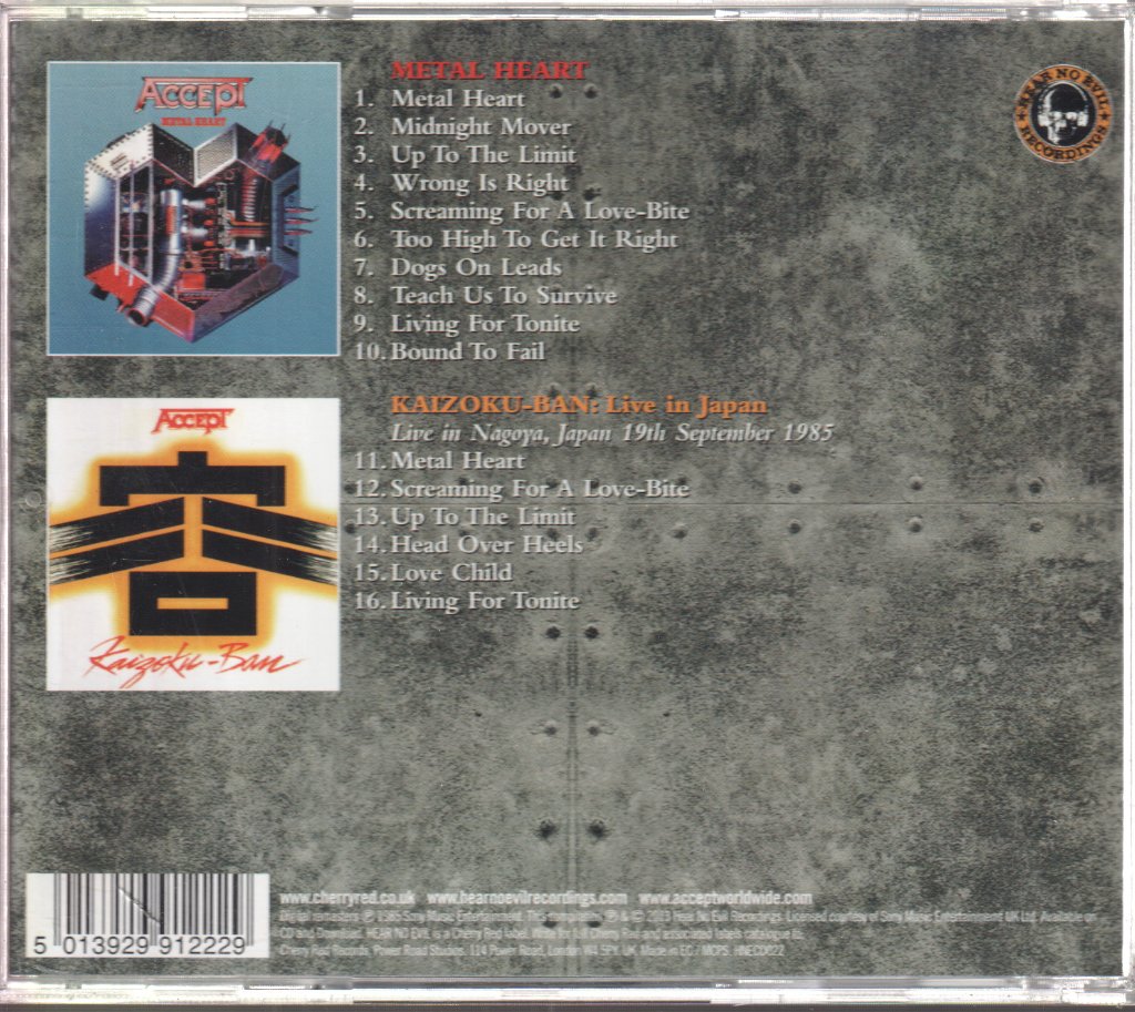 Accept - Metal Heart / Kaizoku-Ban - Cd
