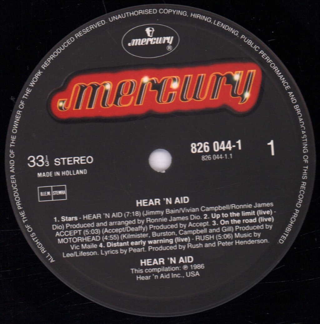 Hear 'N Aid - An All Star Album For Famine Relief - Lp