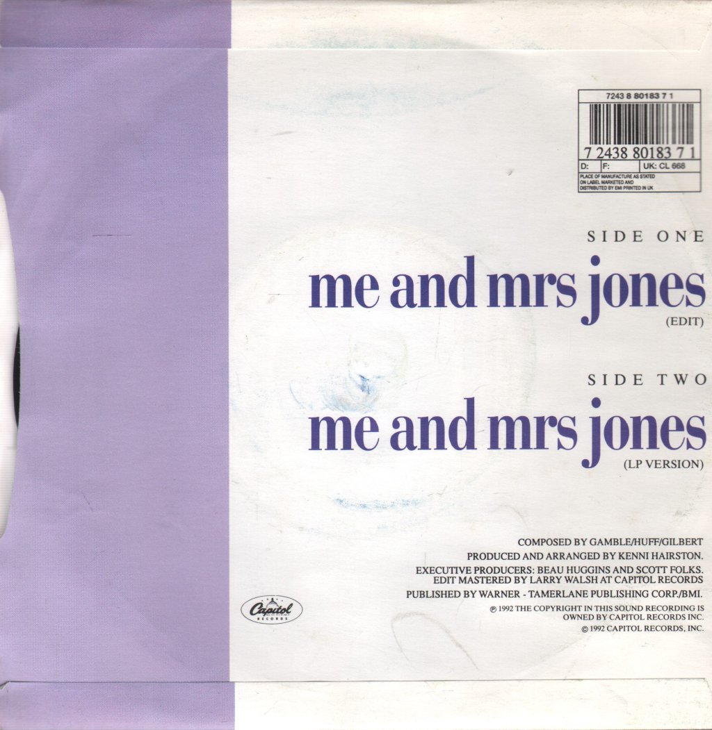 Freddie Jackson - Me And Mrs Jones - 7 Inch