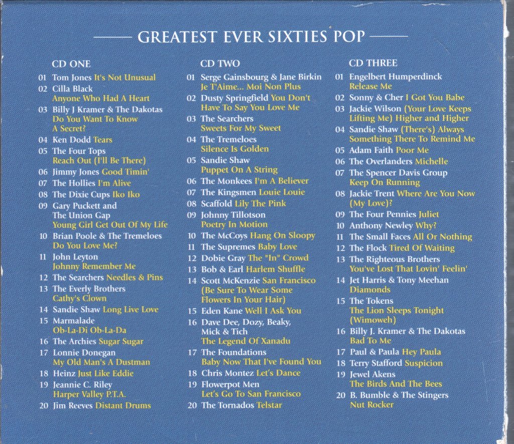Various Artists - Greatest Ever! Sixties Pop: The Definitive Collection - Cd Box Set