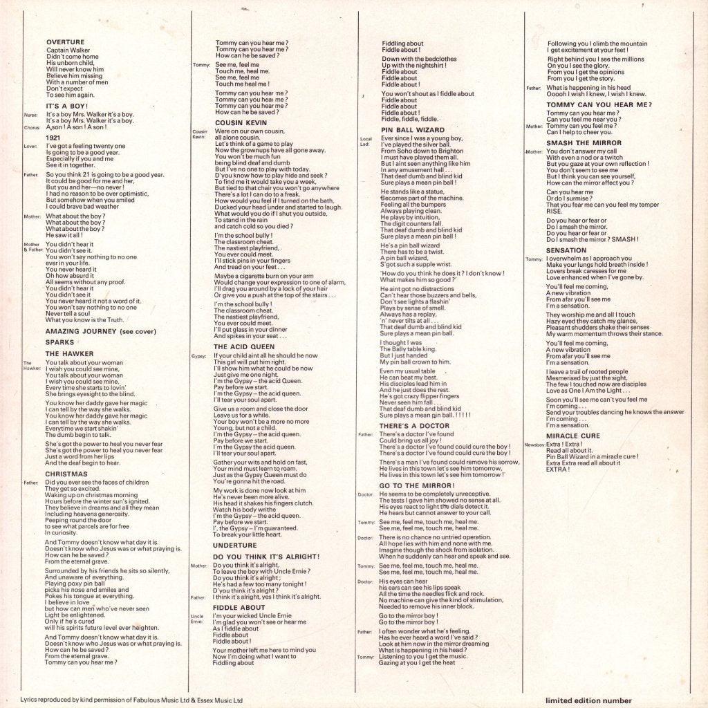 Who - Tommy - Double Lp