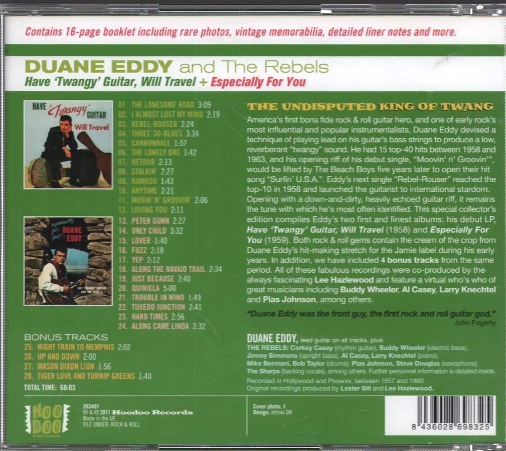 Duane Eddy - Have 'Twangy' Guitar Will Travel Plus Especially For You... - Cd