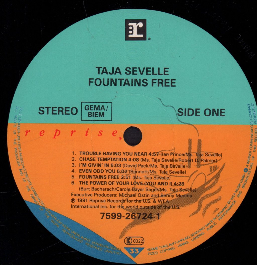 Taja Sevelle - Fountains Free - Lp