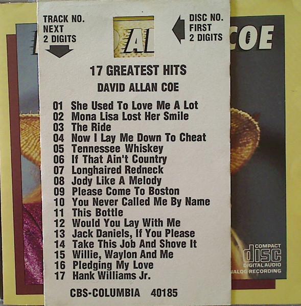 David Allan Coe - 17 Greatest Hits - Cd