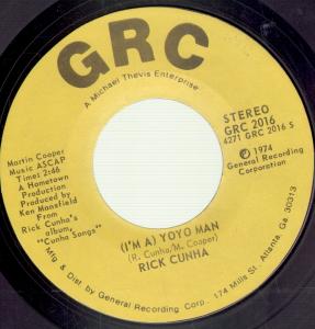 Rick Cunha - Yoyo Man/I'm Ashamed - 7 Inch