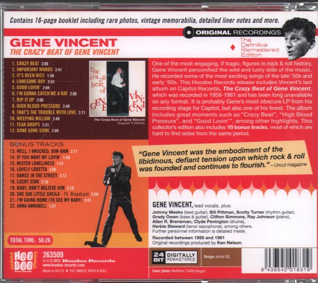 Gene Vincent - Crazy Beat Of Gene Vincent - Cd