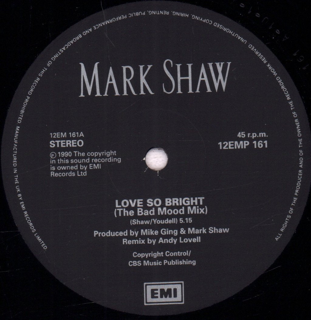 Mark Shaw - Love So Bright - 12 Inch