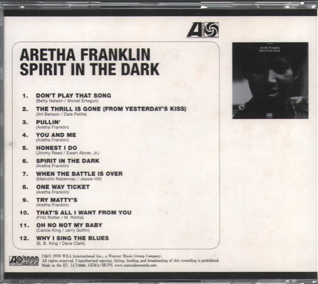 Aretha Franklin - Spirit In The Dark - Cd