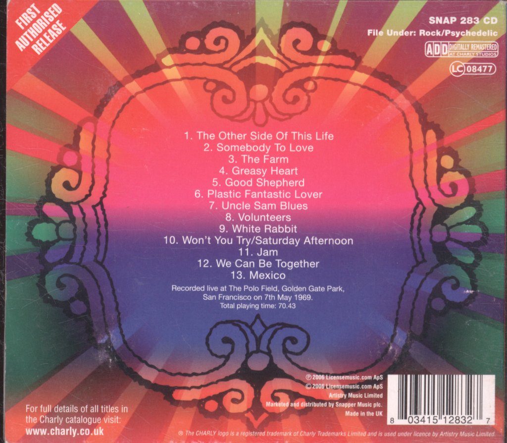 Jefferson Airplane - At Golden Gate Park (May 7 1969) - Cd