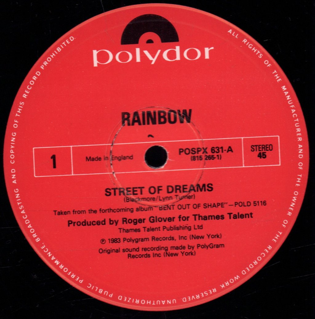 Rainbow (Rock/Metal Group) - Street Of Dreams - 12 Inch