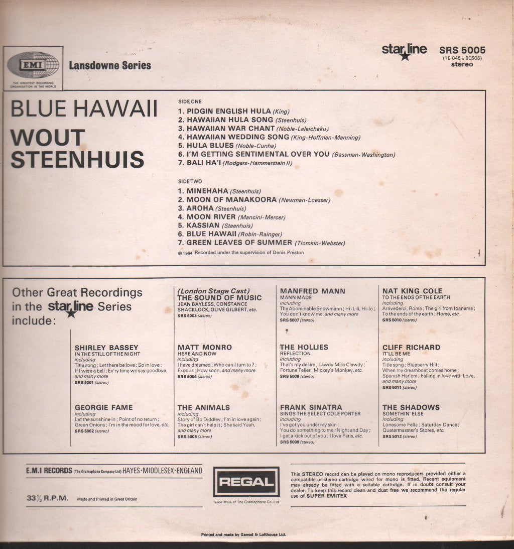 Wout Steenhuis - Blue Hawaii - Lp