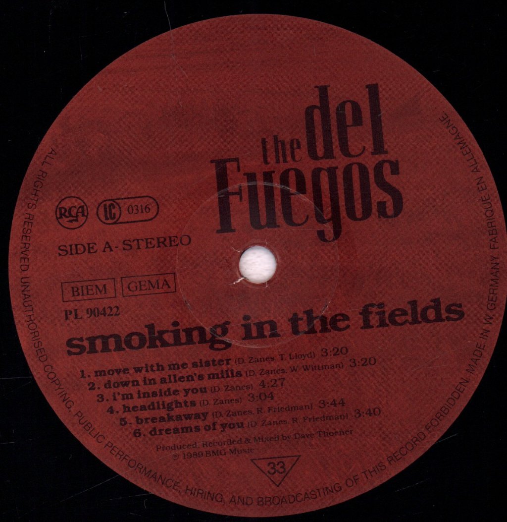 Del Fuegos - Smoking In The Fields - Lp