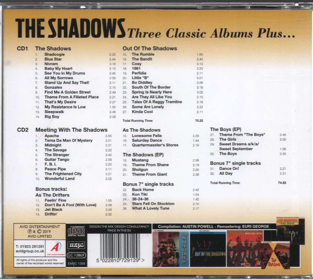 Shadows - Three Classic Albums Plus... - Double Cd