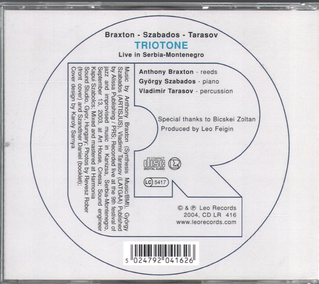Braxton - Szabados - Tarasov - Triotone - Cd