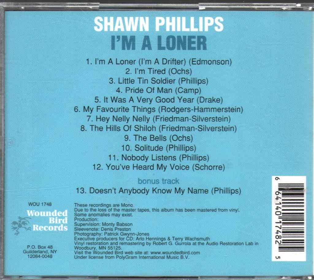 Shawn Phillips - I'm A Loner - Cdr