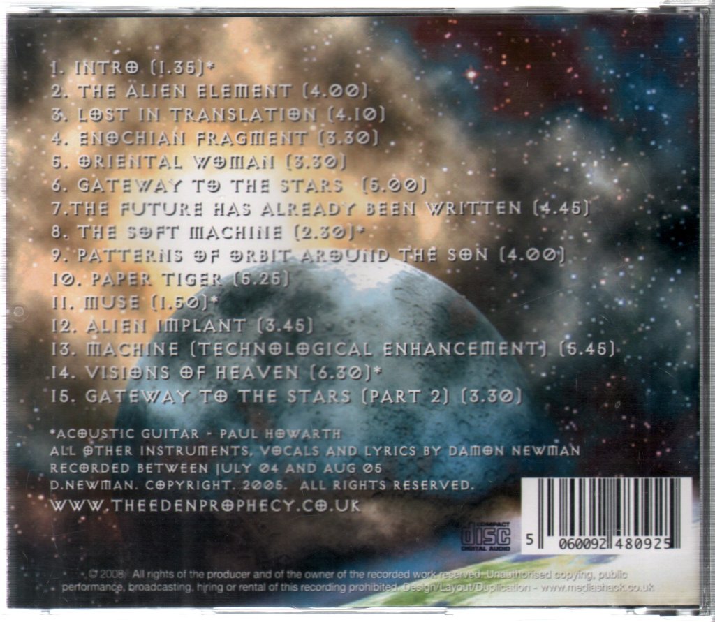 Eden Prophecy - Gateway To The Stars 2005 - Cdr