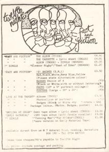 Twelfth Night (80'S Prog) - Fact And Fiction - Flyer