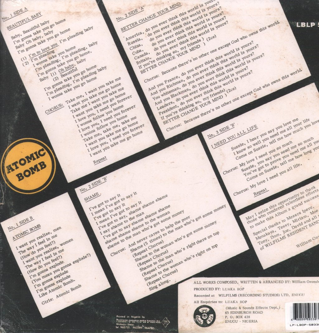 William Onyeabor - Atomic Bomb - Lp