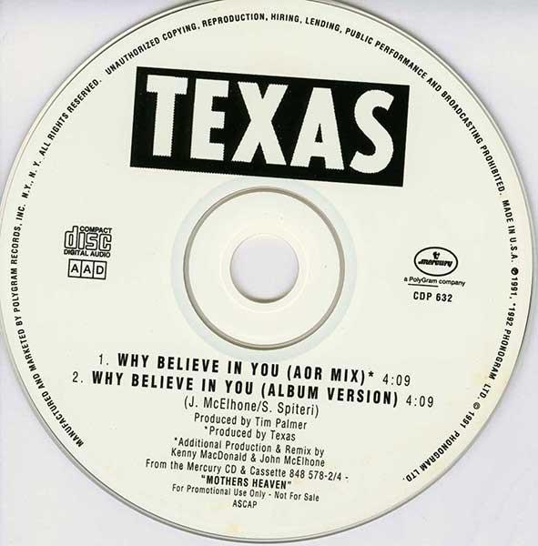 Texas - Why Believe In You - Cd