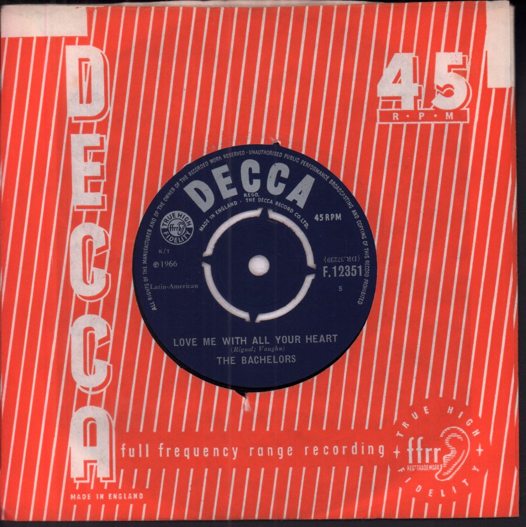 Bachelors - Love Me With All Your Heart - 7 Inch