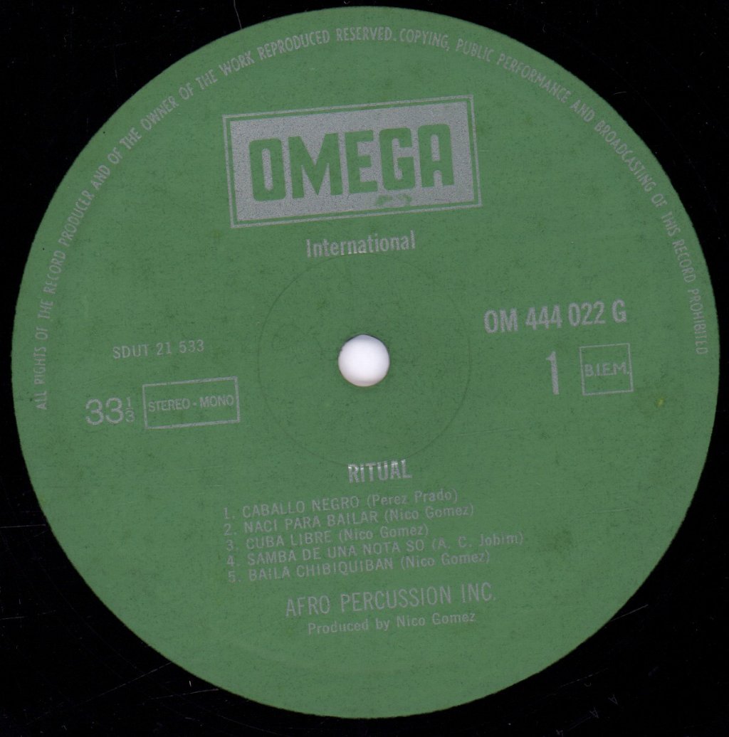 Nico Gomez And His Afro Percussion Inc. - Ritual - Lp