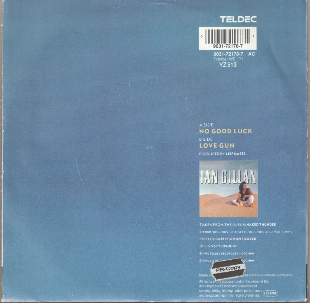 Ian Gillan - No Good Luck - 7 Inch