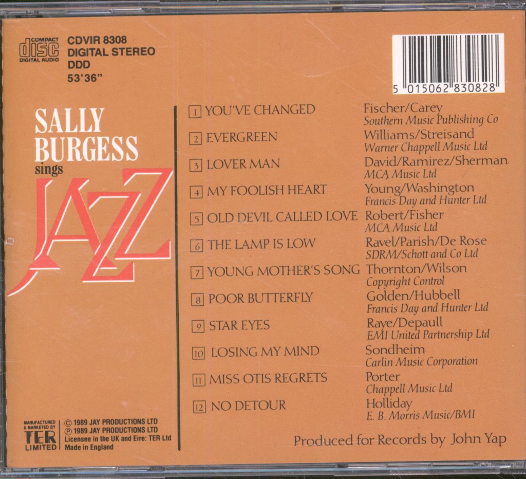 Sally Burgess - Sally Burgess Sings Jazz - Cd