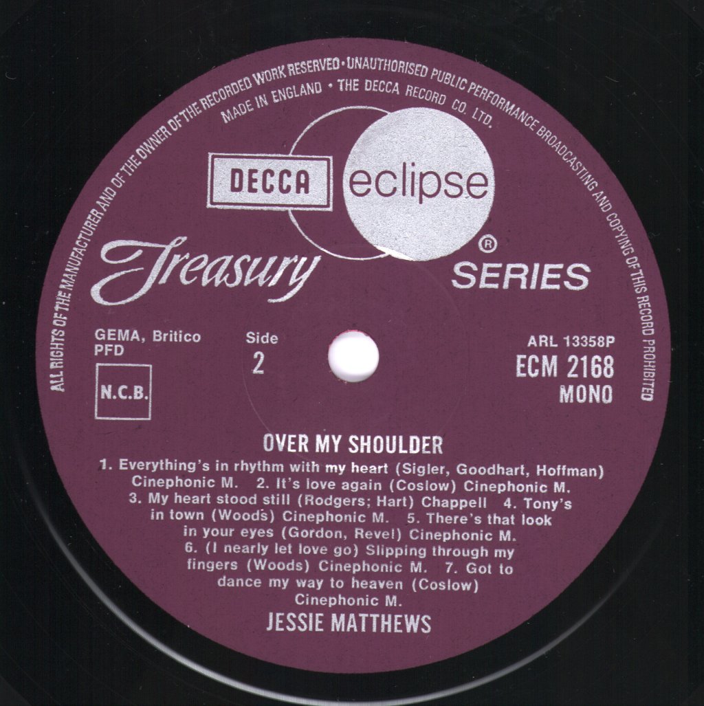 Jessie Matthews - Over My Shoulder - Lp