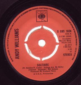 Andy Williams - Solitaire - 7 Inch