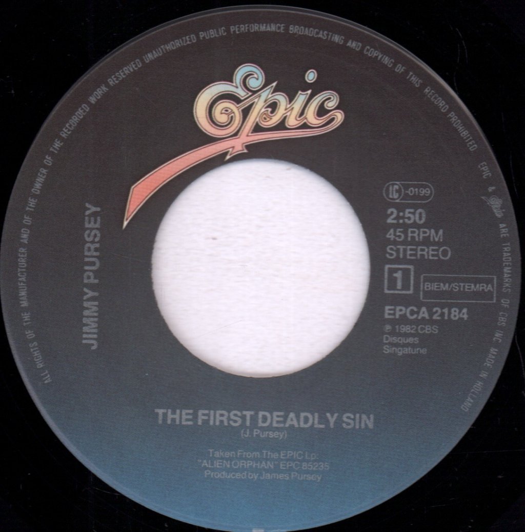 Jimmy Pursey - First Deadly Sin - 7 Inch