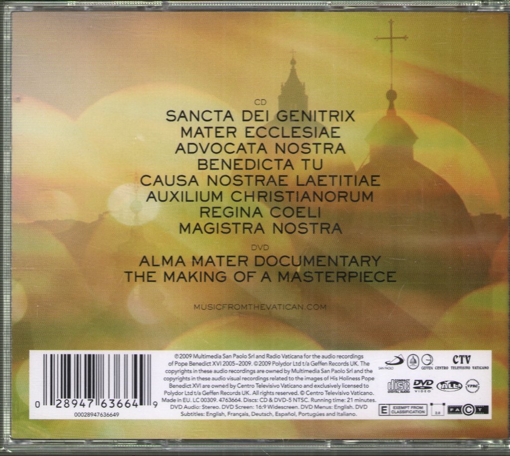 Music From The Vatican - Alma Mater - Cd/Dvd