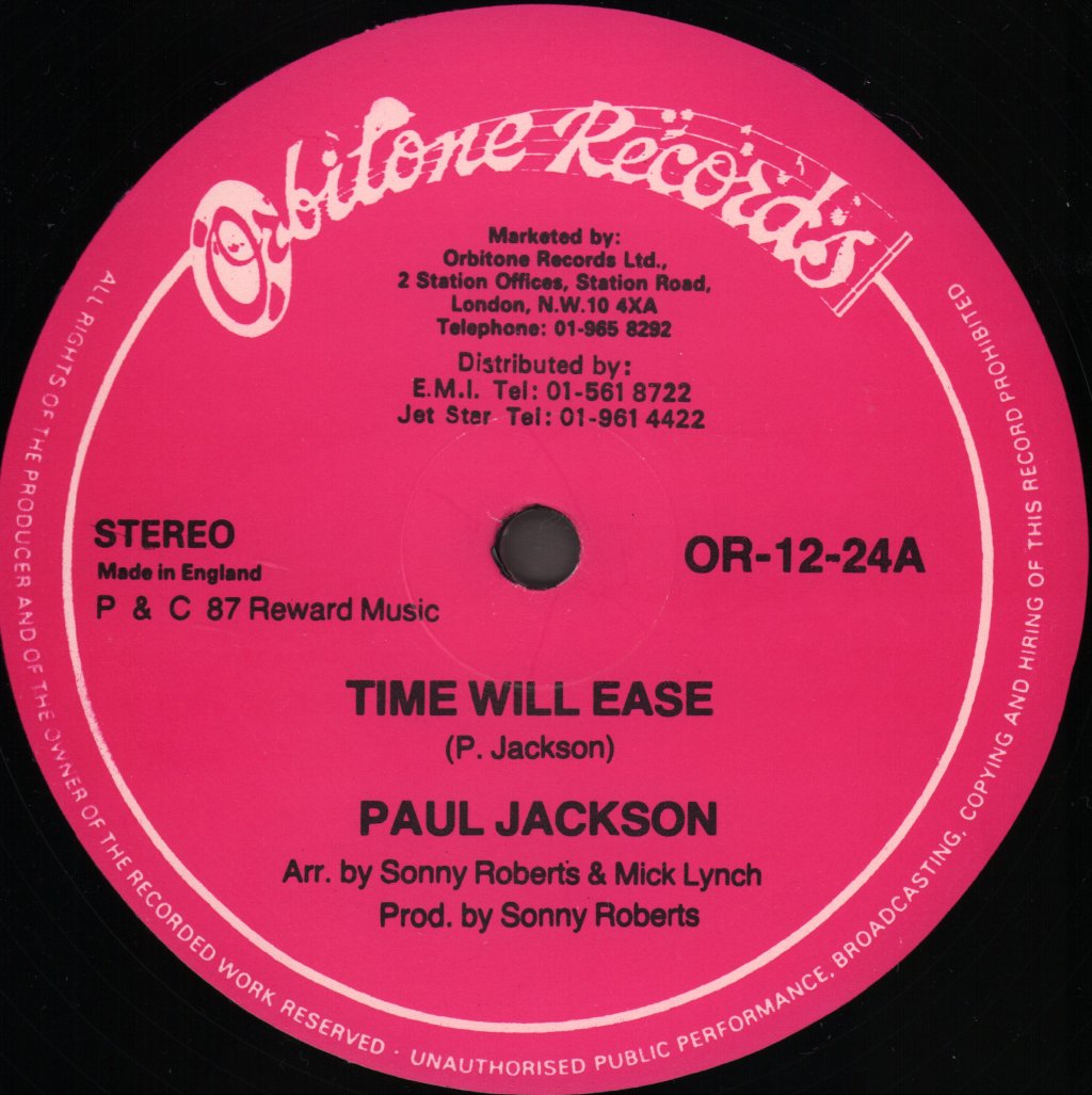 Paul Jackson - Time Will Ease - 12 Inch