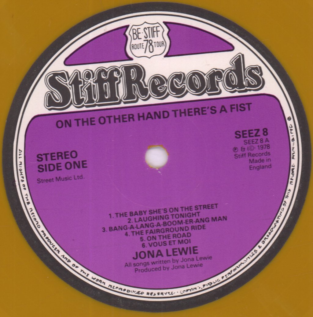 Jona Lewie - On The Other Hand There's A Fist - Lp