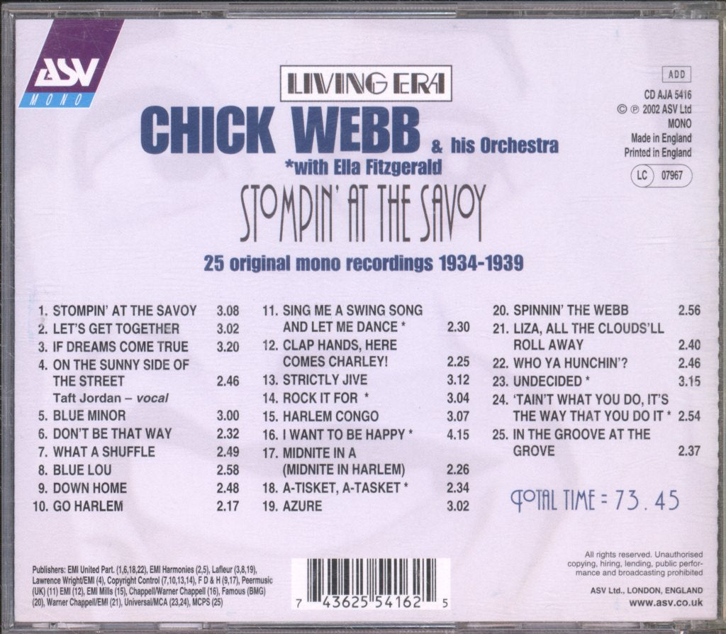 Ella Fitzgerald - Stompin' At The Savoy - Cd