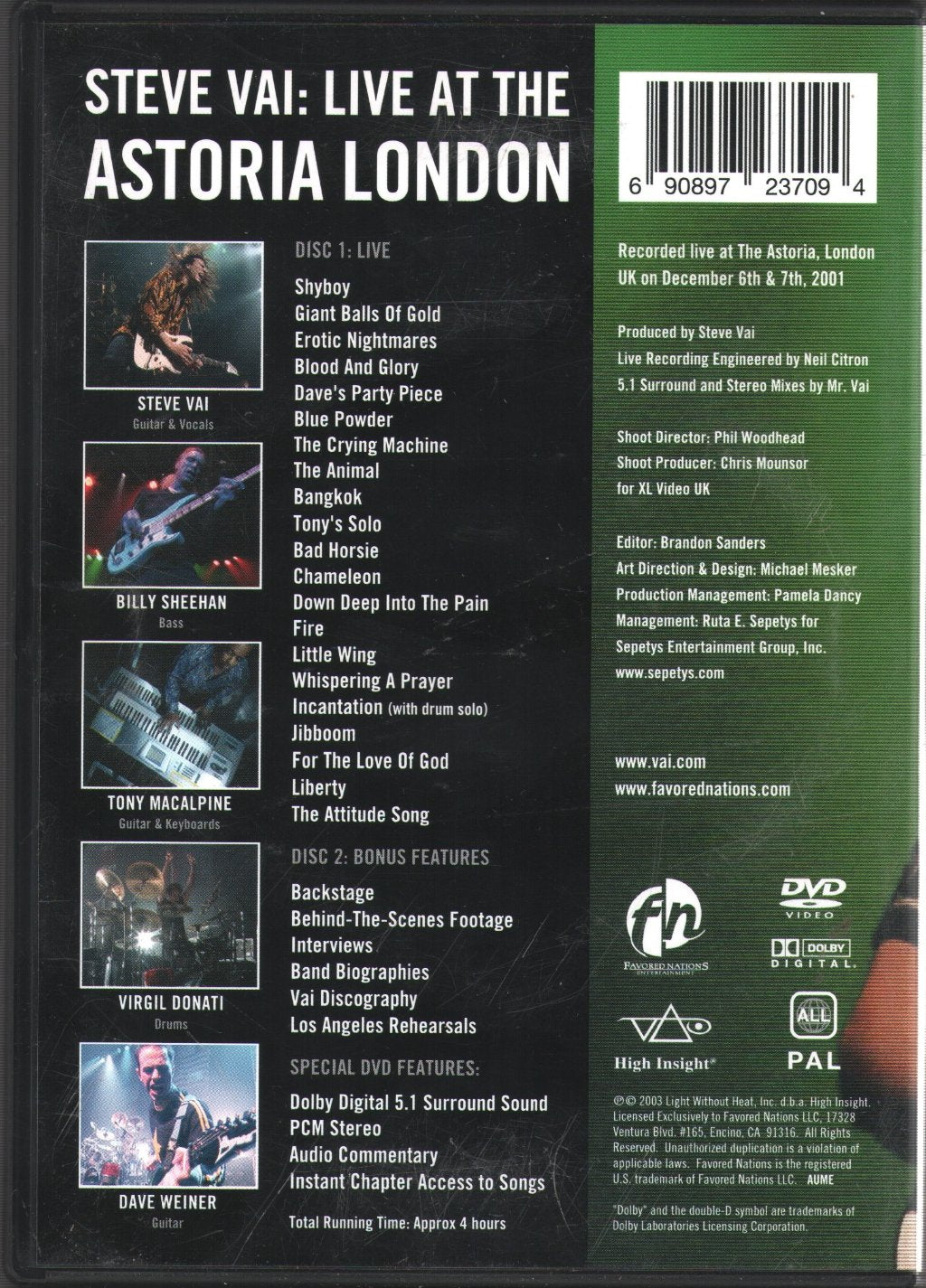 Steve Vai - Live At The Astoria London - Double Dvd