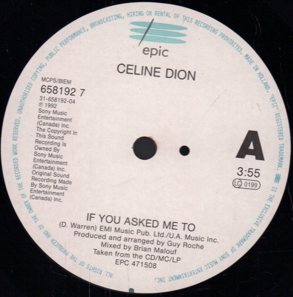 Celine Dion - If You Asked Me To - 7 Inch