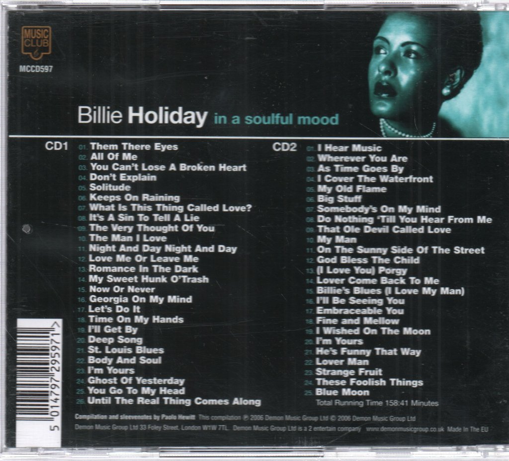 Billie Holiday - In A Soulful Mood - Double Cd