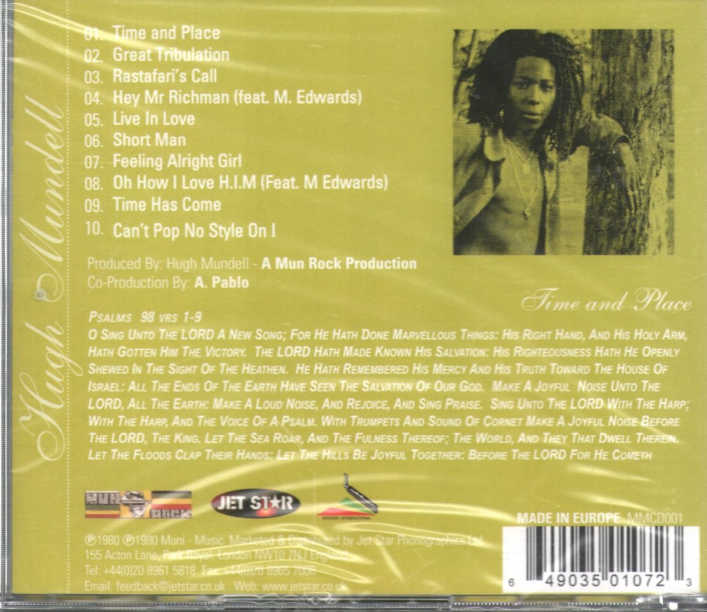 Hugh Mundell - Time And Place - Cd