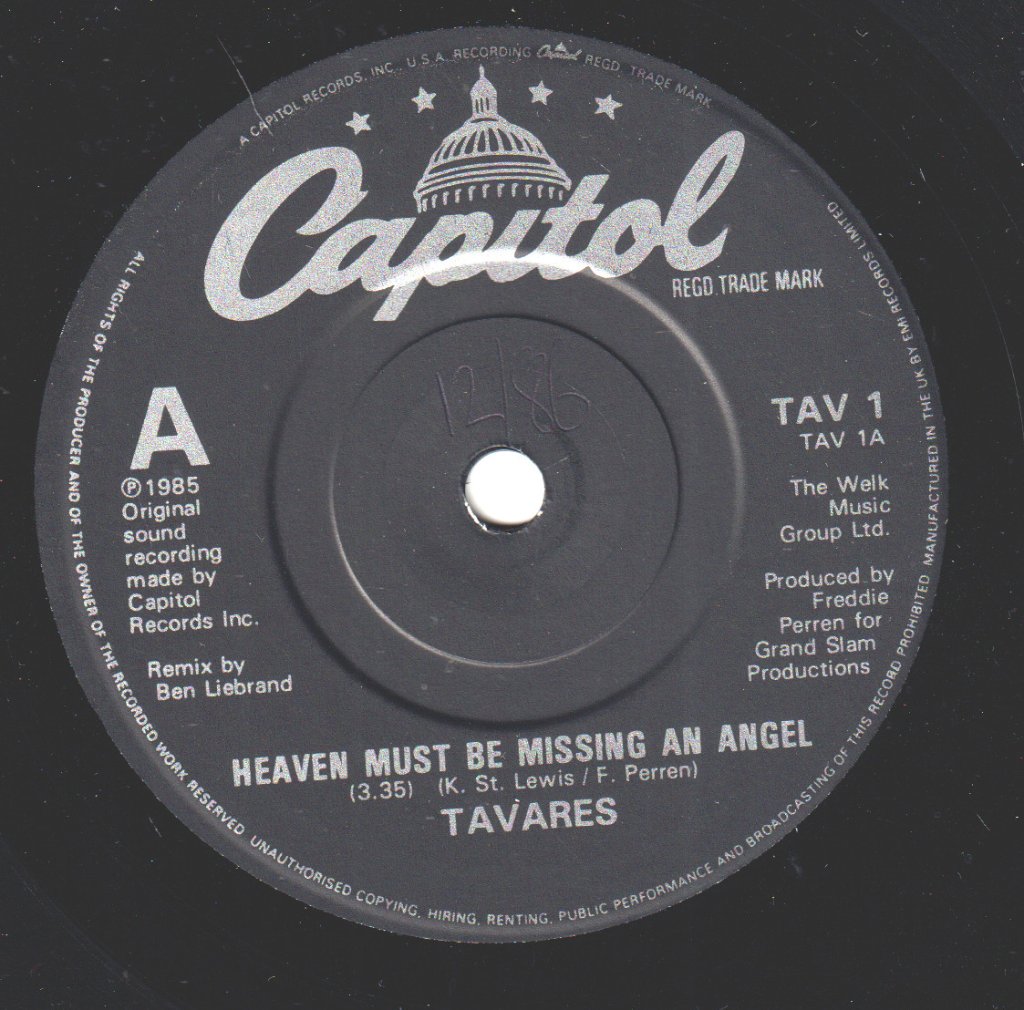 Tavares - Heaven Must Be Missing An Angel - 7 Inch