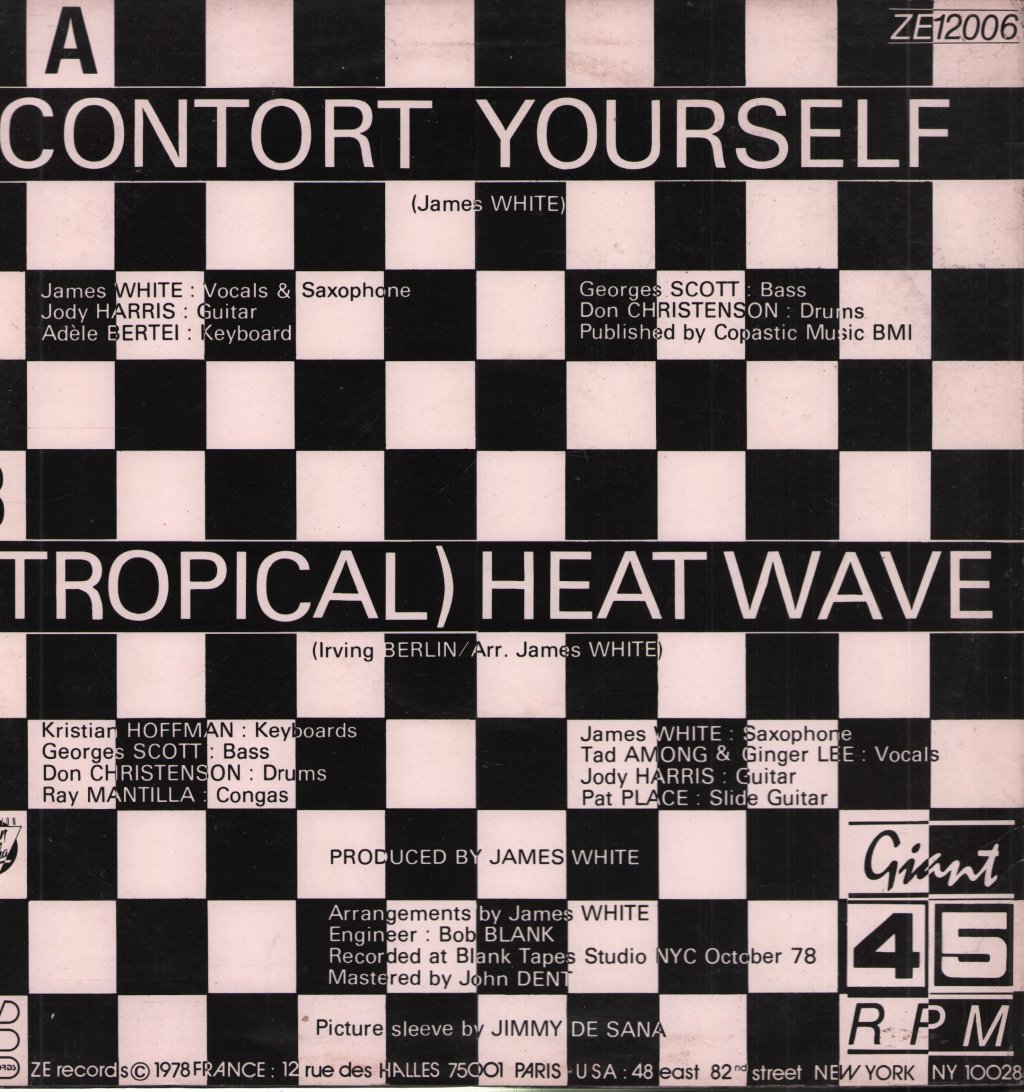 James White & The Blacks - Contort Yourself / (Tropical) Heatwave - 12 Inch