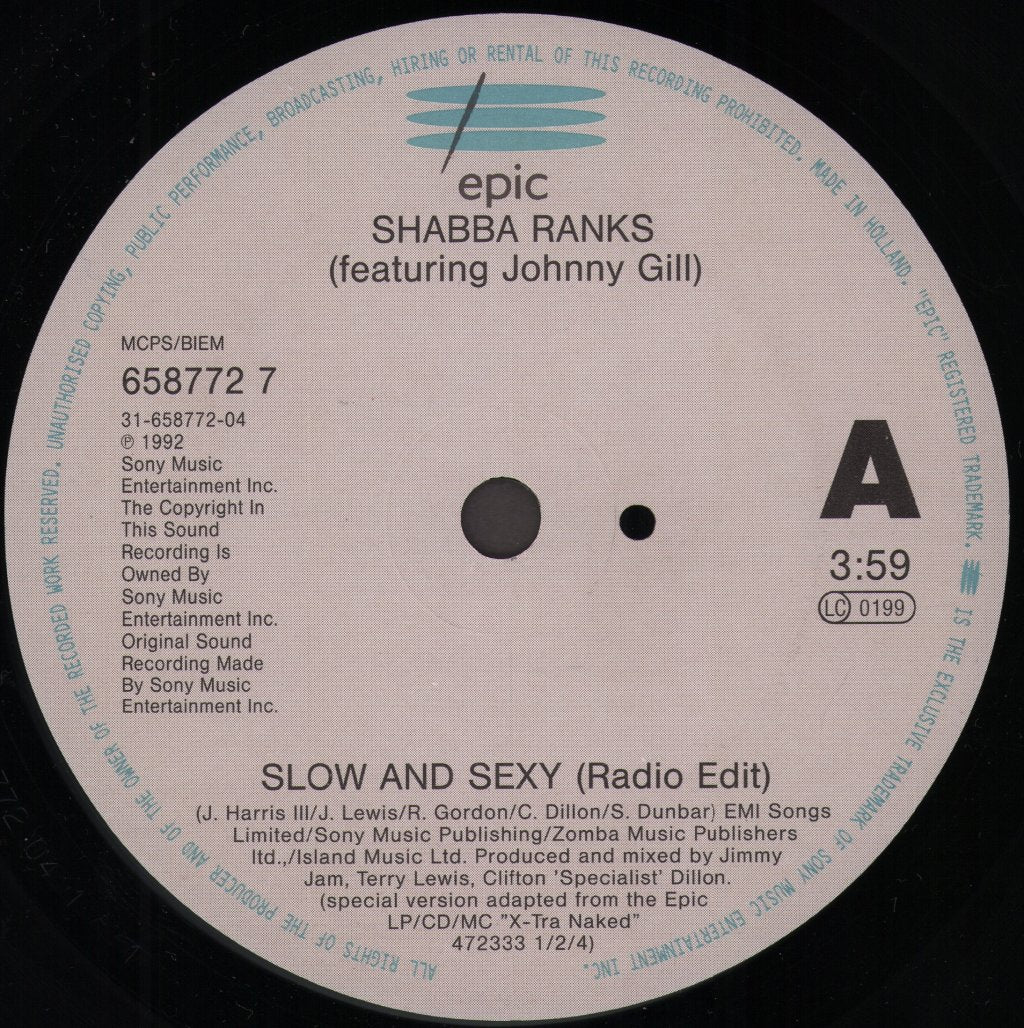 Shabba Ranks Featuring Johnny Gill - Slow And Sexy - 7 Inch