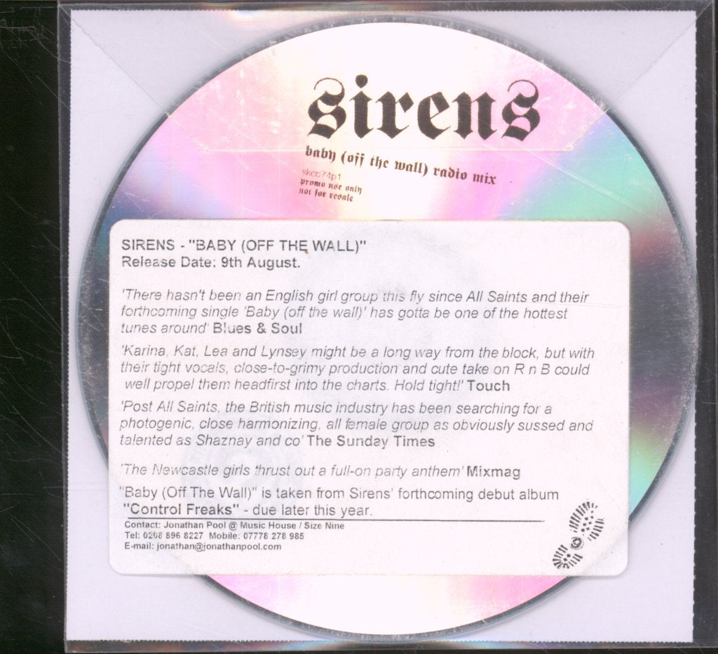 Sirens (2000'S Artist) - Baby - Cdr