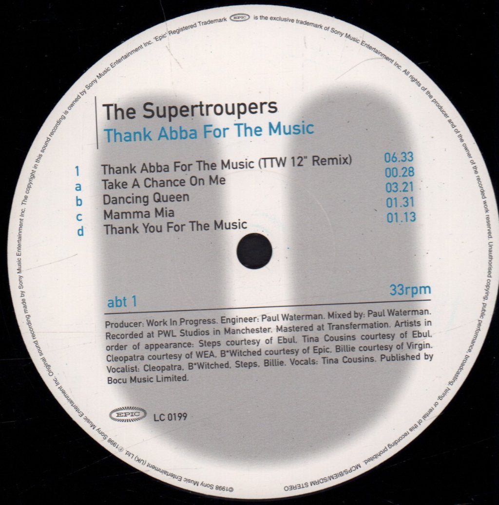 Supertroupers - Thank Abba For The Music - 12 Inch