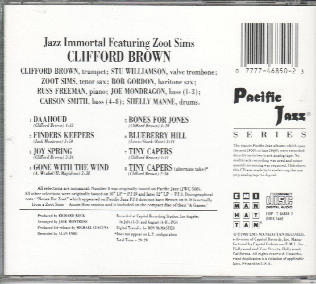 Clifford Brown - Jazz Immortal - Cd